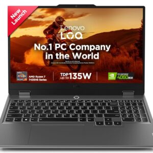 Lenovo LOQ 2024, AMD Ryzen 7 7435HS, NVIDIA RTX 4060-8GB, 24GB RAM, 512GB SSD, 15.6"/39.6cm, Windows 11, MS Office Home 2024, Grey, 2.4Kg, 83JC00EHIN, 100% sRGB, 3 Mon. Game Pass Gaming Laptop