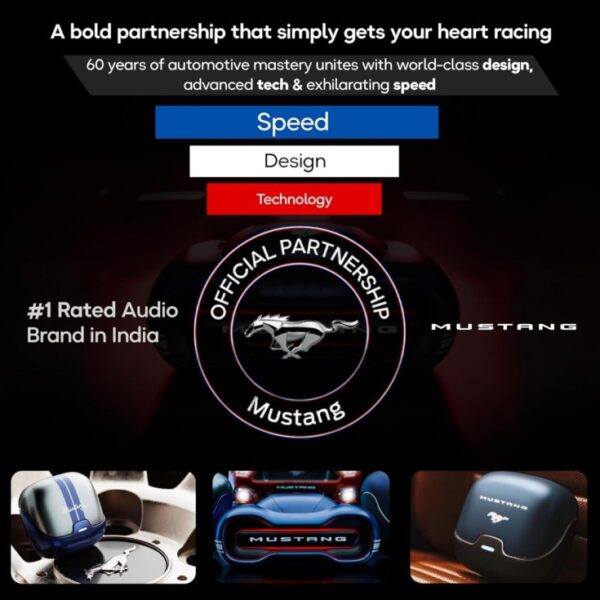 GOBOULT Mustang Torq Wireless in Ear Earbuds with 60H Playtime, App Support, Quad Mic ENC, 45ms Low Latency, 13mm Driver, Breathing LEDs,Touch Controls, Made in India, IPX5, Ear buds Wireless (Silver) - Image 2